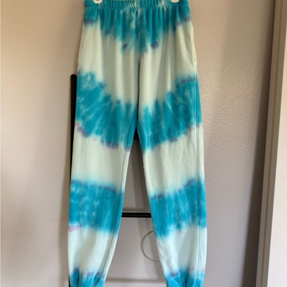 Spiritual Gangster Rainbow Perfect Sweats Joggers Blue/White Tie-Dye. Small. - Picture 3 of 13